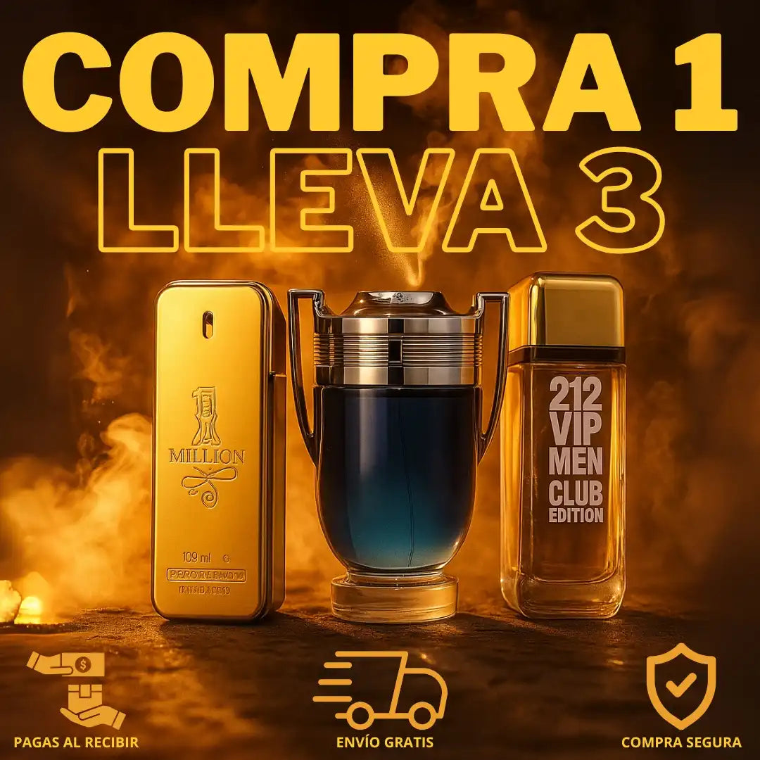 Colección 3 Fragancias Irresistibles - 1MILLION + INVICTUS + 212VIP