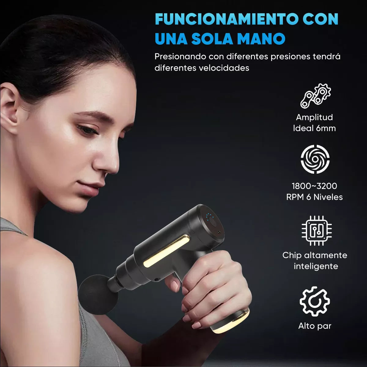 Pistola de Masaje Profesional - Alivio muscular en la palma de tu mano